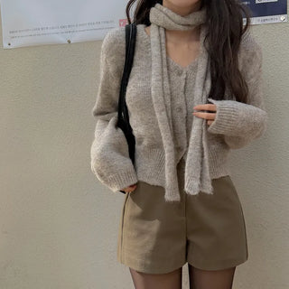 Poco Bocashi Muffler Set Wool Knit