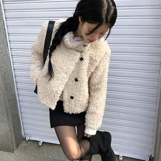 Faye Teddy Bear Sherpa Short Jacket