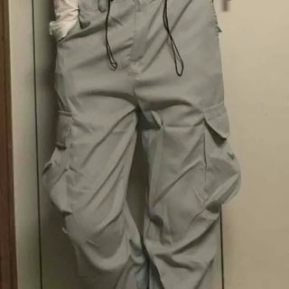 Multi-Pocket Drawstring Tech Wide Pants