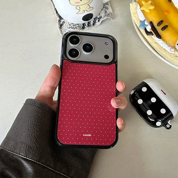 cherry dot Non-discoloring MagSafe Glass Shockproof Black Bumper Case iPhone 17 Pro Flip 7 Galaxy S26 Phone Case
