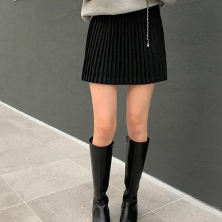 Winter's Wool Pleated Mini Skirt