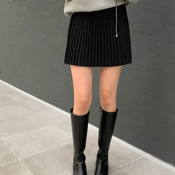 Winter's Wool Pleated Mini Skirt