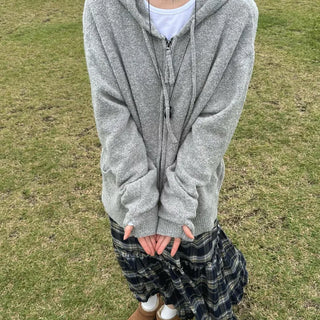Mori Boucle Hand Warmer Zip-Up Hoodie (4 colors)