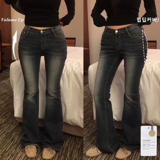 Diven Denim Low Bootcut Pants [Hip Pads]