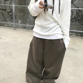 Unisex Rihito Daily Hip Fleece-lined Wide Sweatpants (4 colors)