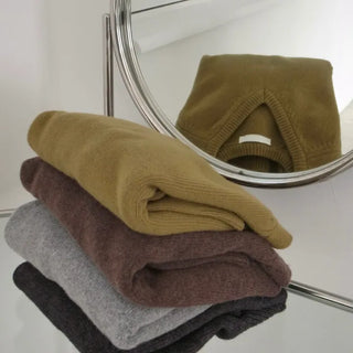 Flat Knit V-neck Merino Wool