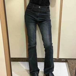 Vintage Washed Bootcut Straight Denim Pants