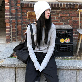 Lily Waffle Henley Neck Button Long Sleeve T-shirt