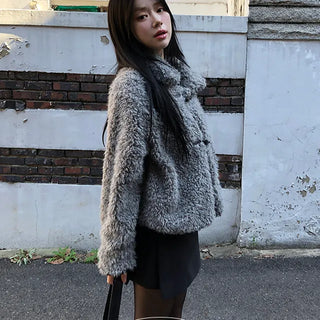 Riri Fleece Collar Duffle Coat Jacket