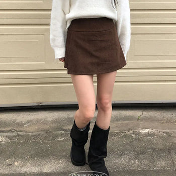 Ropin Wrap Corduroy Skirt Pants