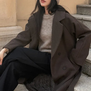 Seimon Wool Quilted Strap Double Coat