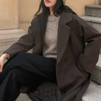Seimon Wool Quilted Strap Double Coat