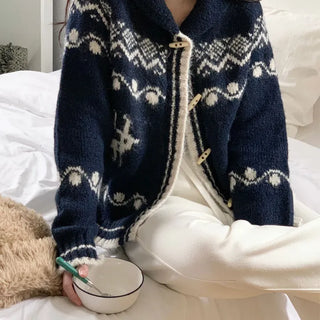 Cowichan Tteokbokki Snowflake Nordic Cardigan