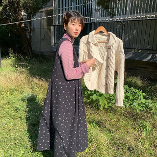 Retro floral long dress