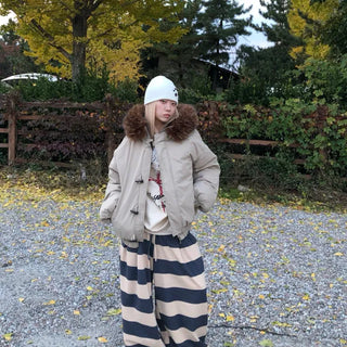 Fur hooded padding