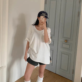 Ronnie Peach U-neck short-sleeve T-shirt