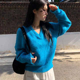 Urbane V-Neck Brush Knit