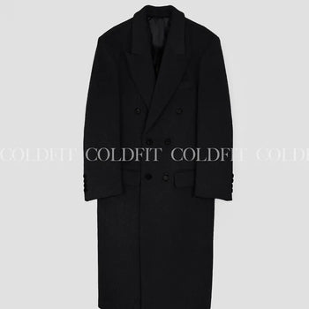 Double-breasted maxi coat