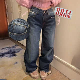 B-Main Damaged Denim Wide Pants