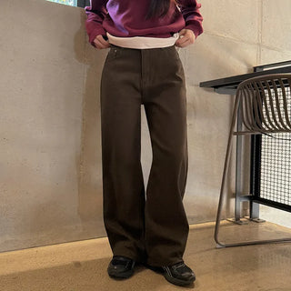 Odd Fleece-lined Wide Cotton Pants