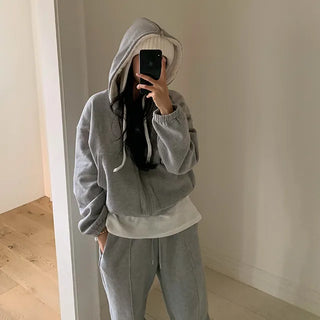 Dear Double-Fleece Fur Zip-Up Hoodie
