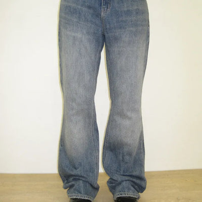 Slub Semi-Bootcut Denim Pants