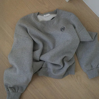Claire Embroidered Double Fleece Sweatshirt