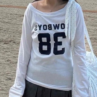 Vintage Numbering Slouch Long Sleeve T-shirt