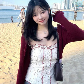Basic V-neck Long Knit Cardigan