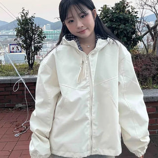 Soft Anorak Half-Zip Loose Fit Hooded Jumper