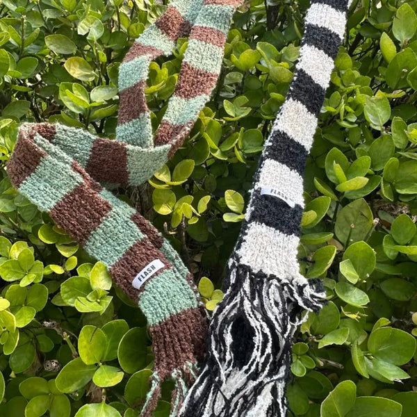 Vivid Fringe Knitted Scarf