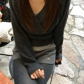 Mood Button Wrap Knit