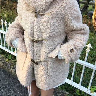 Sheepskin Midi Duffle Coat