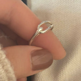 Cross Line Knot Ring