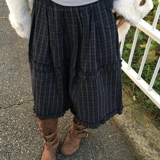Soy Milk Midi Check Skirt
