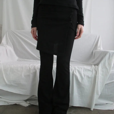 Ribbed Wrap Bootcut Pants (2 colors)