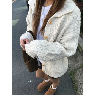 Cream cable cardigan