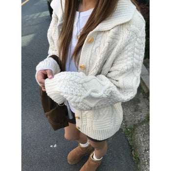 Cream cable cardigan