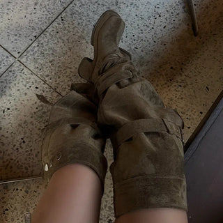 100% Collectible Value NEW Low Heel Release!  Highly  Buckle Tie High Boots