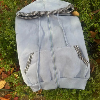 Marron Vintage Check Double-Fleece Zip-Up Hoodie