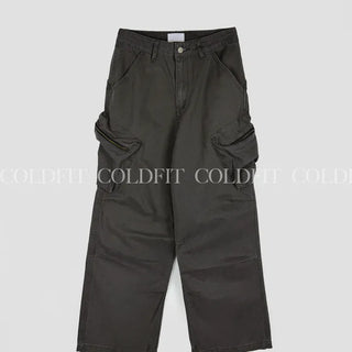 Washed flap cargo pants