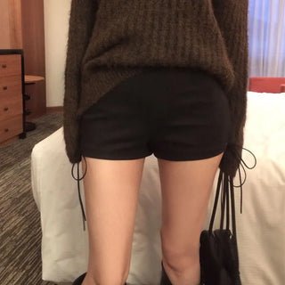 Python suede eyelet shorts