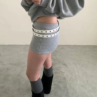 Studded micro shorts