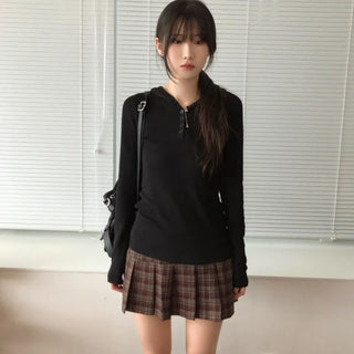 Button Hooded Knit (2 colors)