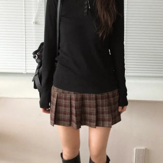 Fair Check Pleated Skirt (2 colors)