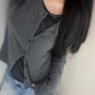 Basic V-neck Loose Fit Knit Cardigan
