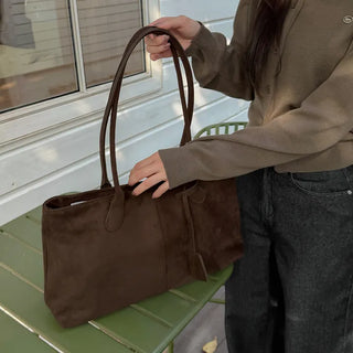 Solid Suede Large Dot Bag