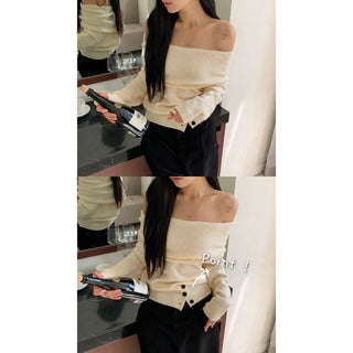 [Delicate Fit] My Favorite Loose-Fit Off-Shoulder Knit