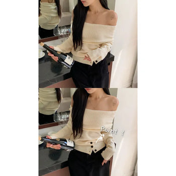 [Delicate Fit] My Favorite Loose-Fit Off-Shoulder Knit
