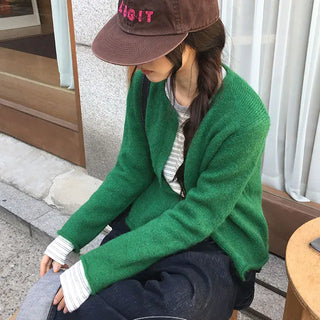 Cre Button Point Cardigan